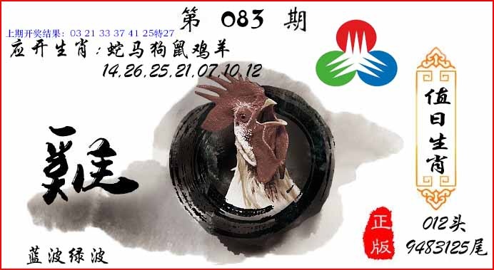 083期值日生肖[图]
